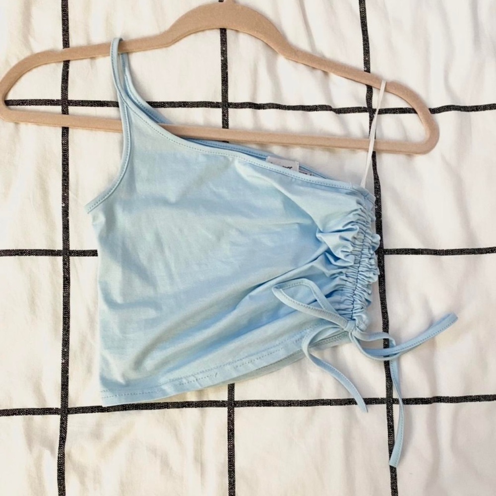 Princess Polly Athans Shirred One Shoulder Crop Top